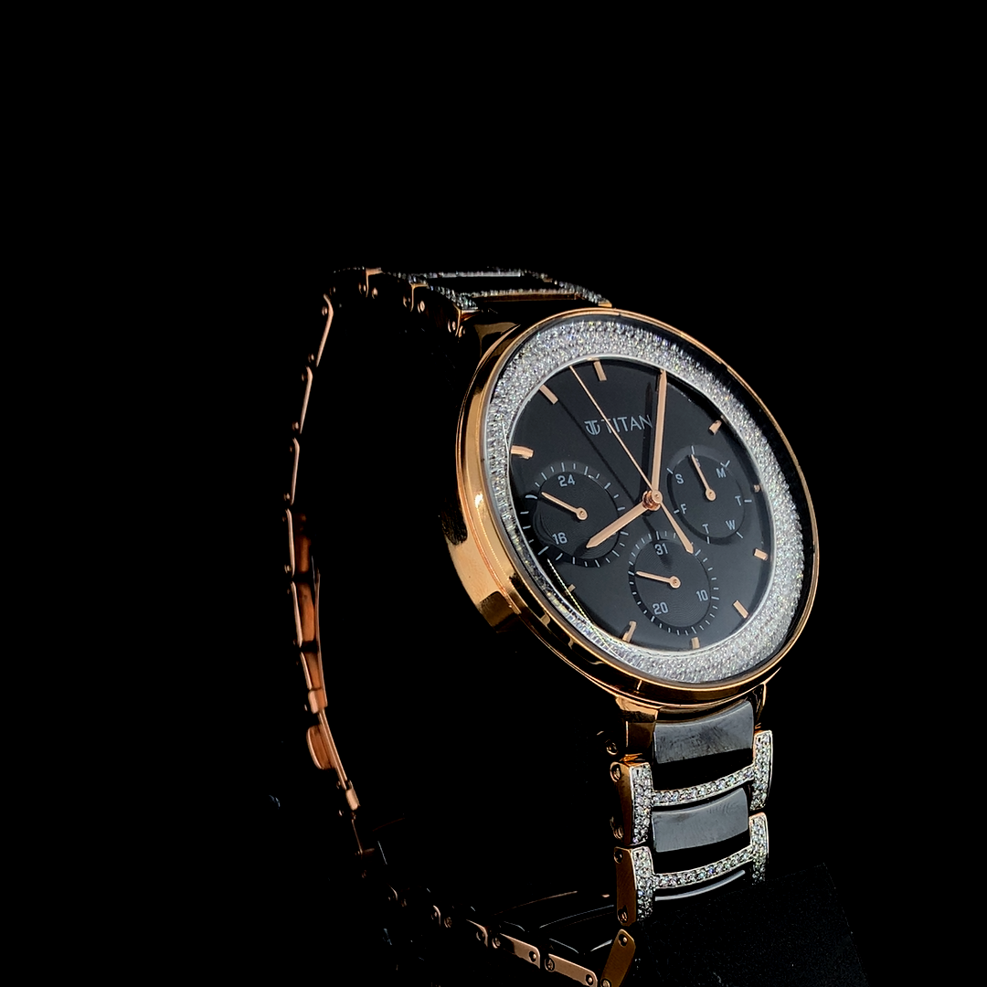 Titan watch golden