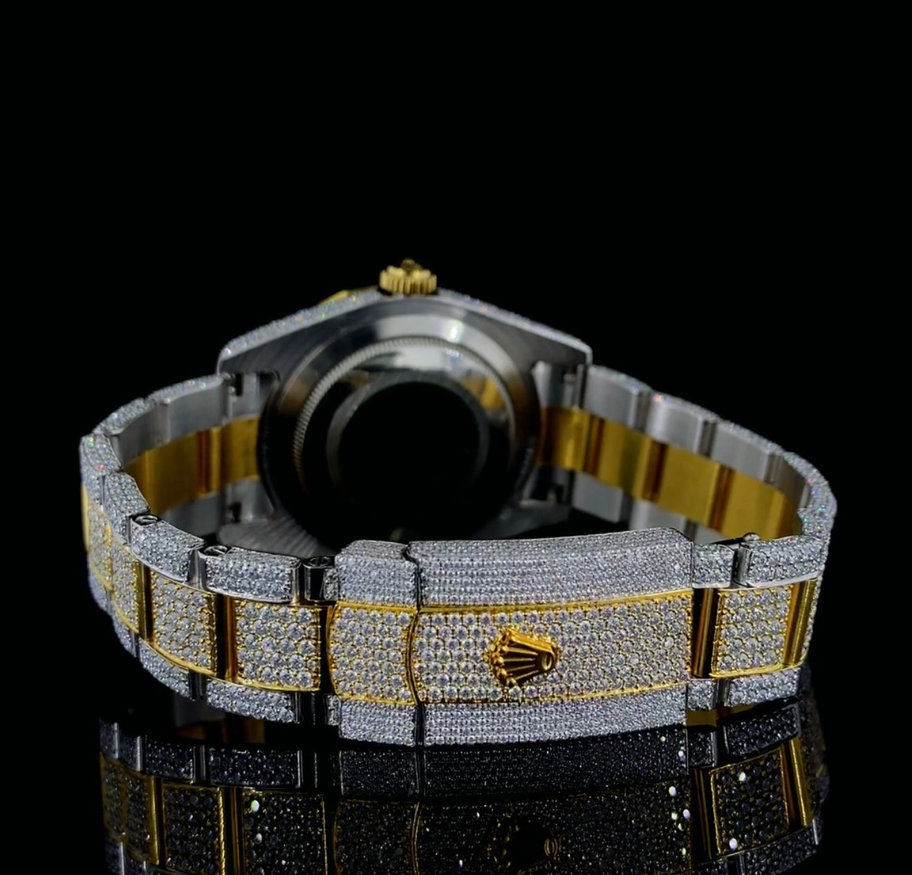 Elegant rose gold and silver watch studded with Moissanite diamonds | VVS QUALITY | Fully Iced out | Automatic watch