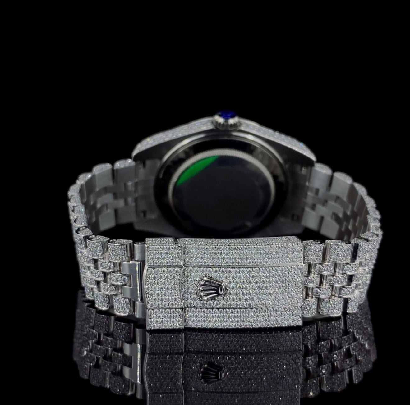 Silver watch studded with Moissanite Diamonds | Automatic watch | Fully Iced Out watch | Hiphop watch
