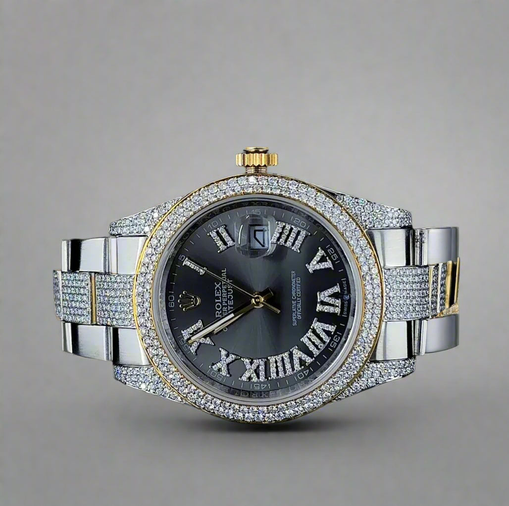 Luxury Two-tone Lab Grown Diamond Timepiece | Automatic watches | VVS quality | Fully ICE OUT watch