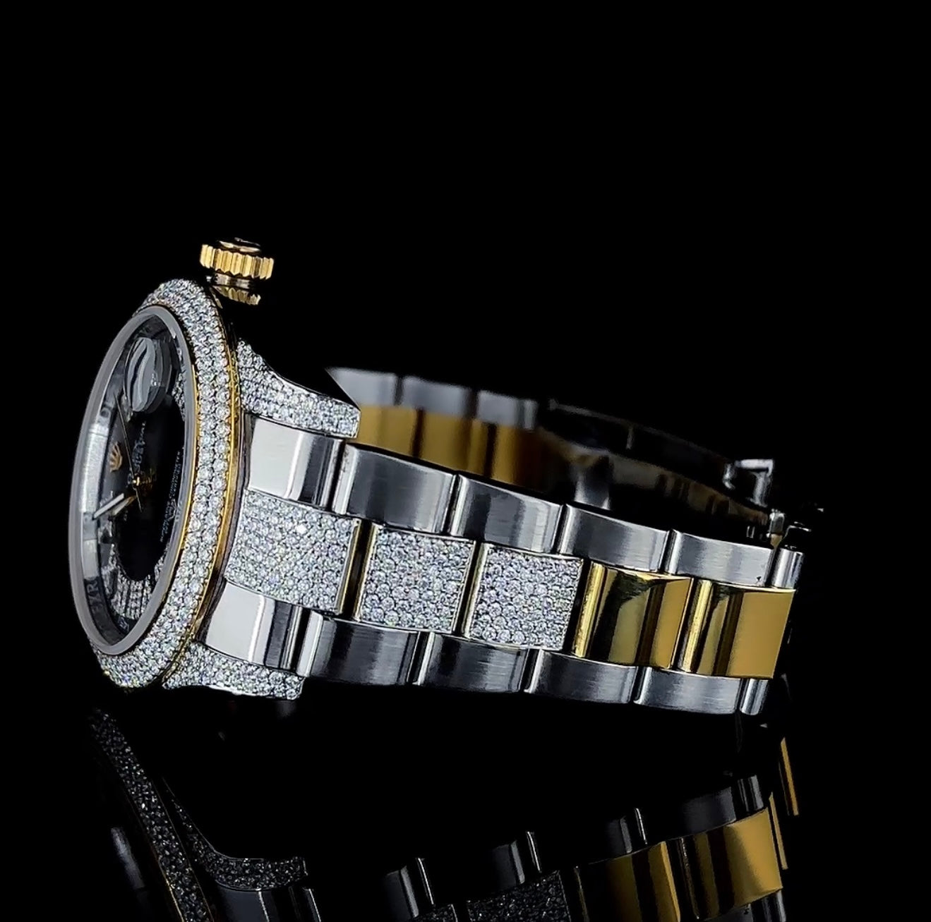 Luxury Two-tone Lab Grown Diamond Timepiece | Automatic watches | VVS quality | Fully ICE OUT watch