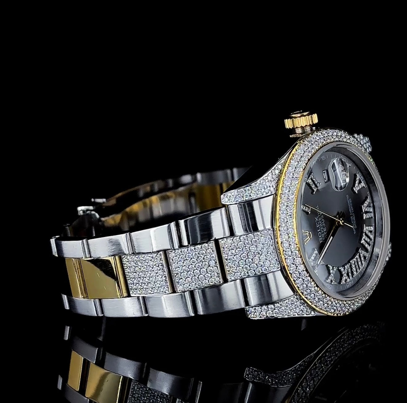 Luxury Two-tone Lab Grown Diamond Timepiece | Automatic watches | VVS quality | Fully ICE OUT watch