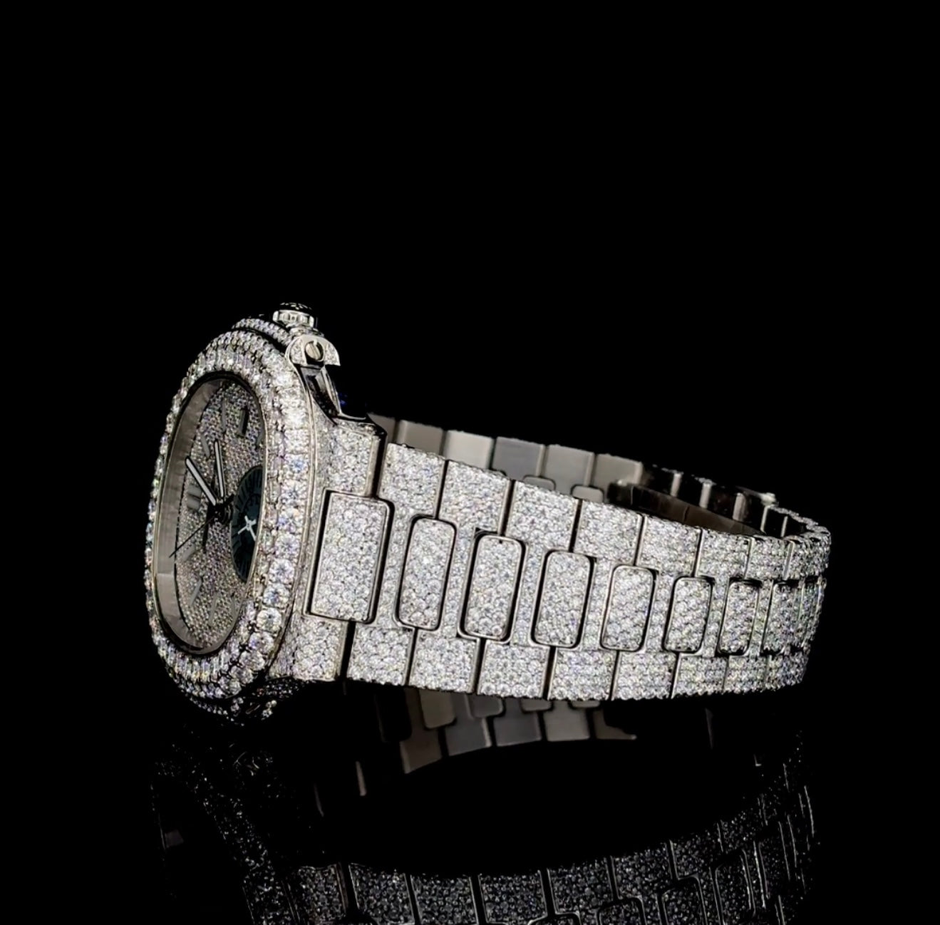 Patek style moissanite watch| Hiphop style watch | VVS quality | Bust down watch
