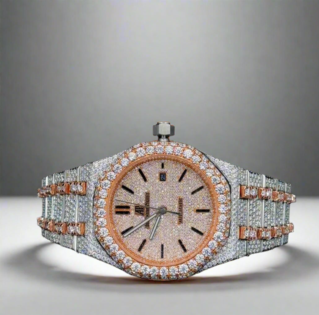 AP style two tone Moisanite Diamond watch | VVS quality | Hiphop style watch