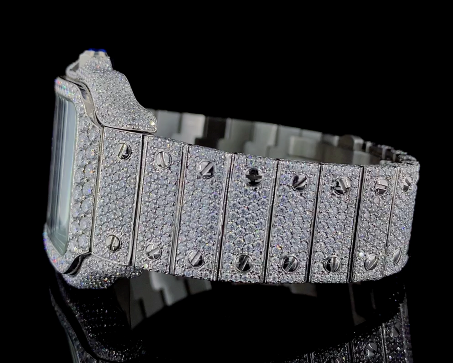 Luxury iced out Skeleton Moissanite Diamond watch | VVS quality