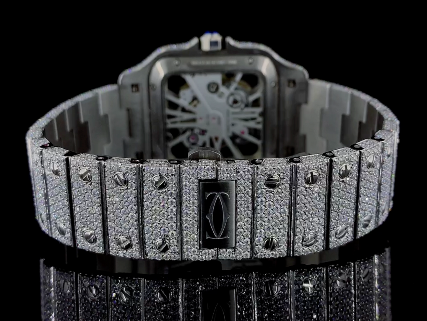 Luxury iced out Skeleton Moissanite Diamond watch | VVS quality