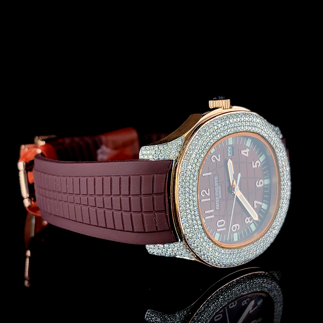 Red Dial luxury Timepiece upgraded with Lab grown diamonds | Automatic watch