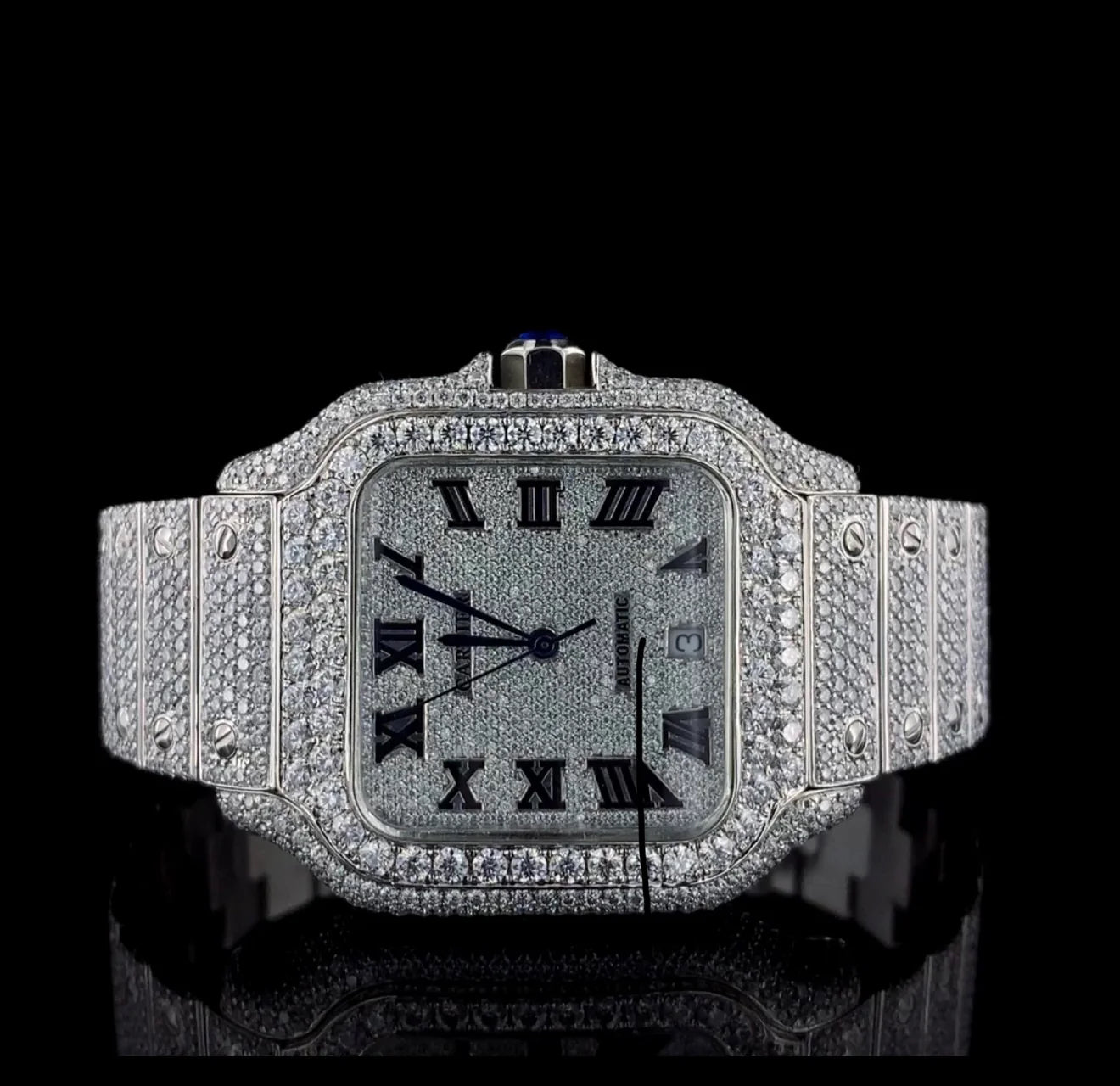 FULLY Iced out Moissanite watch | VVS diamonds | Automatic watch |