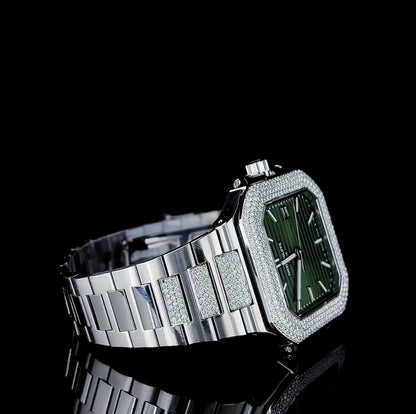 Trendy square Dial watch Adorned with CVD diamonds | Automatic watch | Iced out watch |