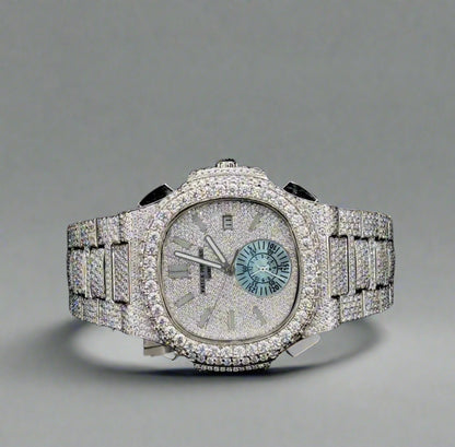 Patek style moissanite watch| Hiphop style watch | VVS quality | Bust down watch