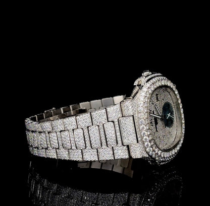 Patek style moissanite watch| Hiphop style watch | VVS quality | Bust down watch