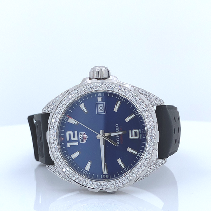 Blue watch crafted with lab grown diamonds | Leather strap | trendy watch