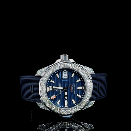 Beautiful automatic watch studded with LAB GROWN diamonds | Leather strap | Watch for men