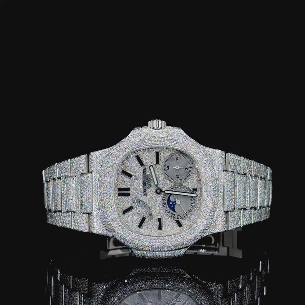 Silver Watch Crusted with Moissanite diamonds | Automatic watch | VVS quality watch | Hip hop watch | FULLY ICED OUT