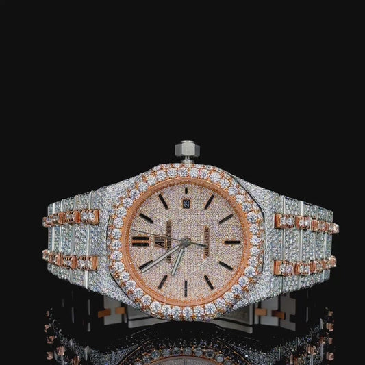 Golden and Silver watch Studded with Moisanite Diamonds | automatic watch | VVS quality | Hiphop style watch