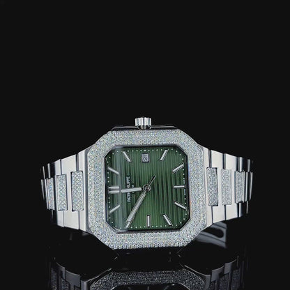 Trendy square Dial watch Adorned with CVD diamonds | Automatic watch | Iced out watch |