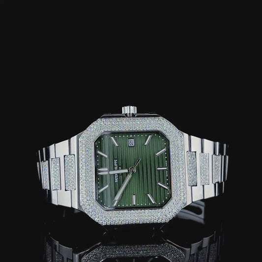 Trendy square Dial watch Adorned with CVD diamonds | Automatic watch | Iced out watch |
