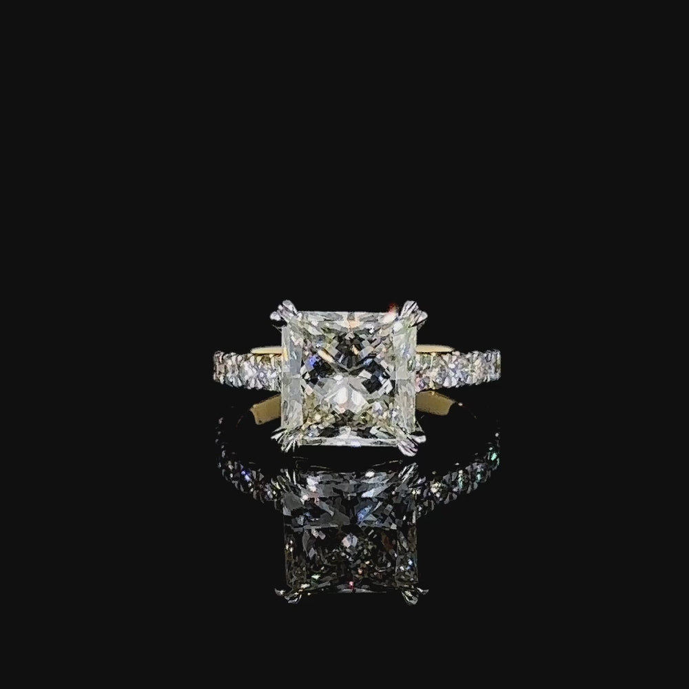 Elegant Lab-Grown Diamond Ring (10k Gold) | 5CT Princess cut Diamond
