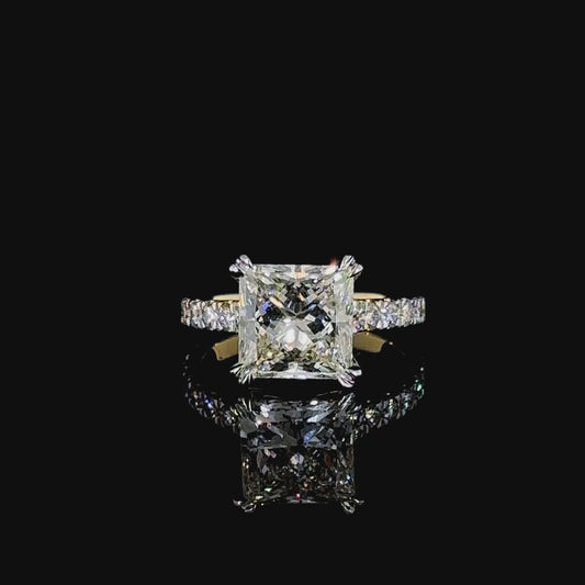 Elegant Lab-Grown Diamond Ring (10k Gold) | 5CT Princess cut Diamond